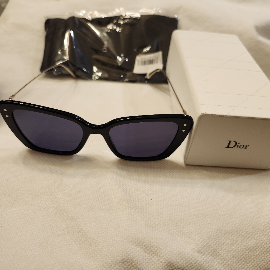 Dior Missdior B51 54mm Butterfly Sunglasses In Shiny Black/Blue